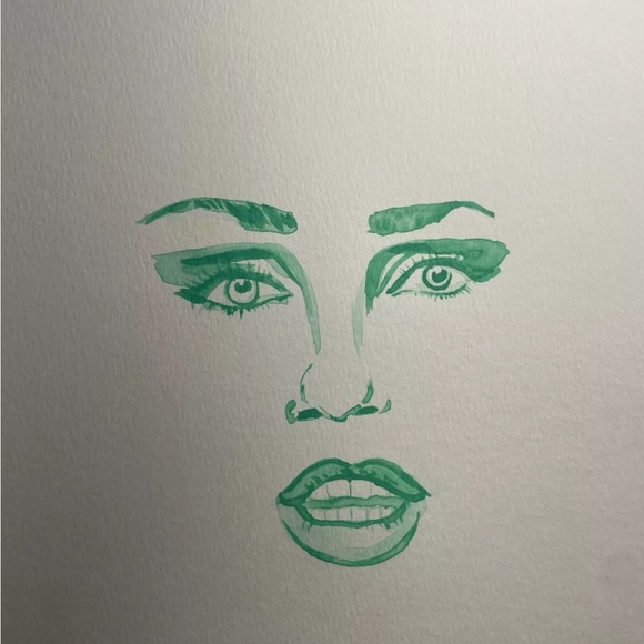 Miley Cyrus minimalist art watercolor wall decor one of a kind new - Picture 4 of 4